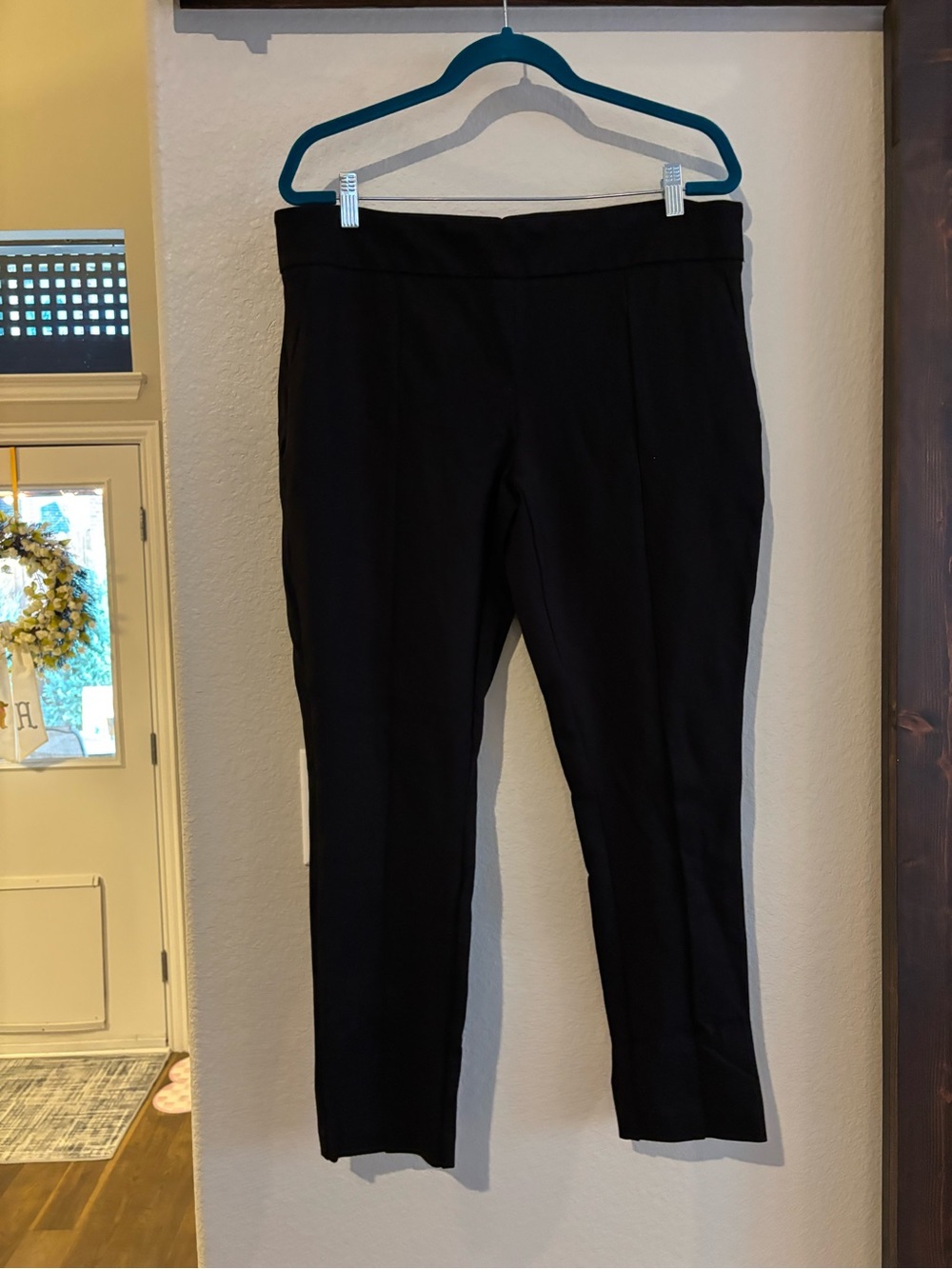 Hilary Radley Black Straight-Leg Slim Ponte Pants XL